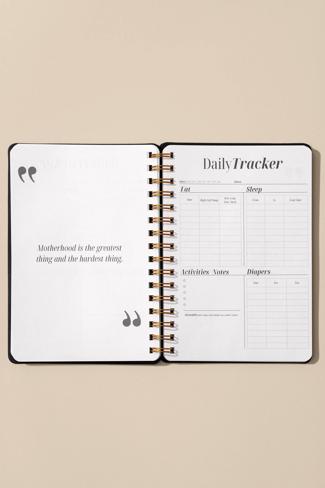 Postpartum Journal: Prompts for Mama, Daily Tracker for Baby