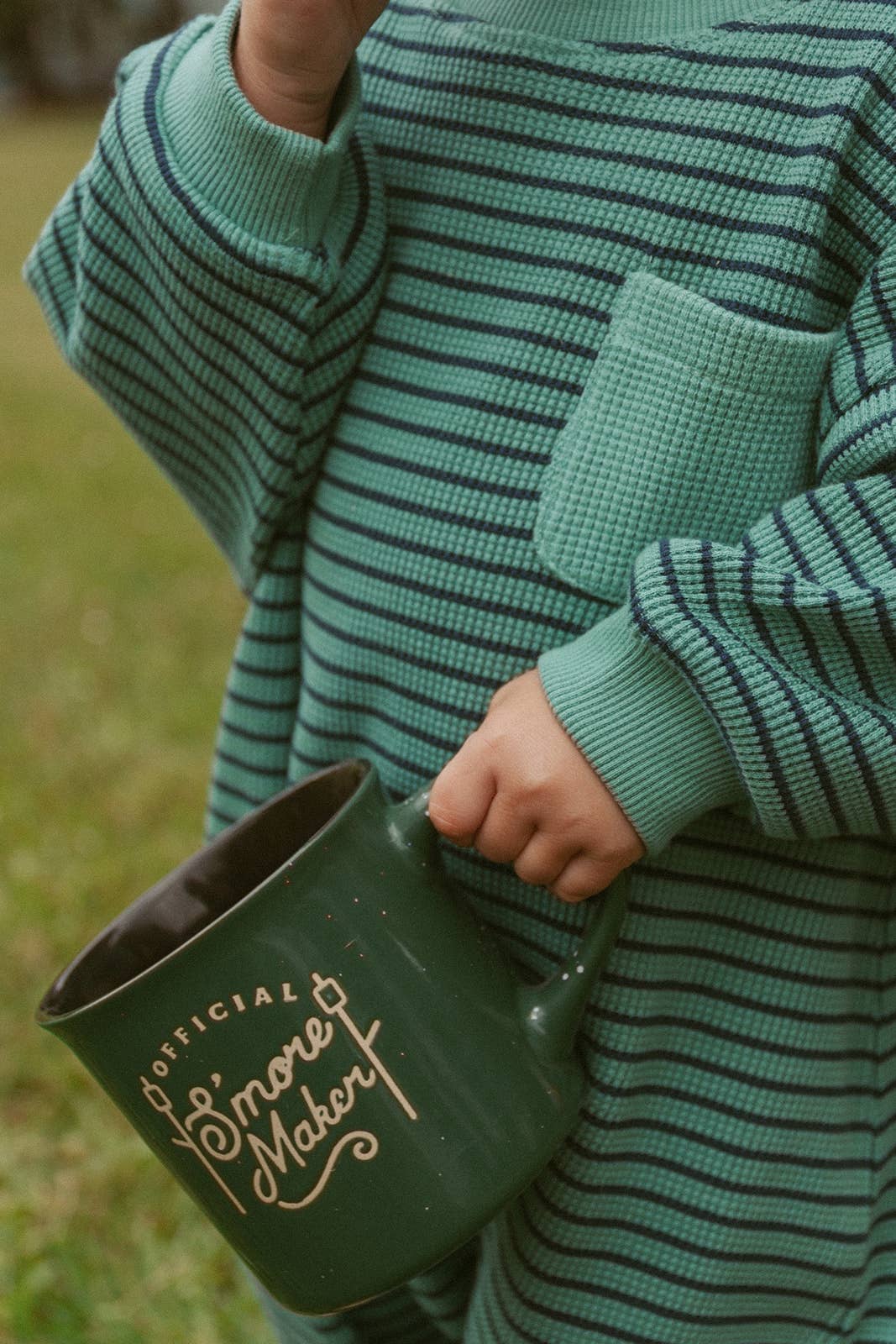 Sammy Romper in Thin Green Stripe