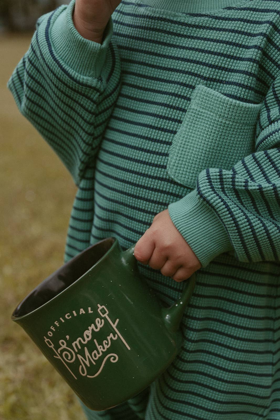 Sammy Romper in Thin Green Stripe
