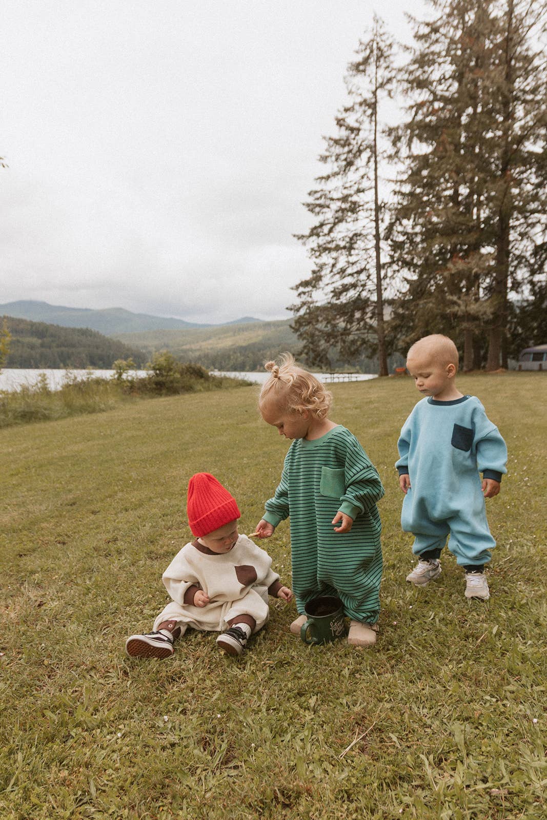 Sammy Romper in Thin Green Stripe